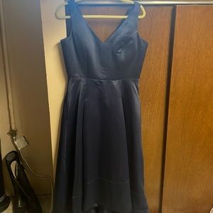 Bridesmaid dress navy blue high low